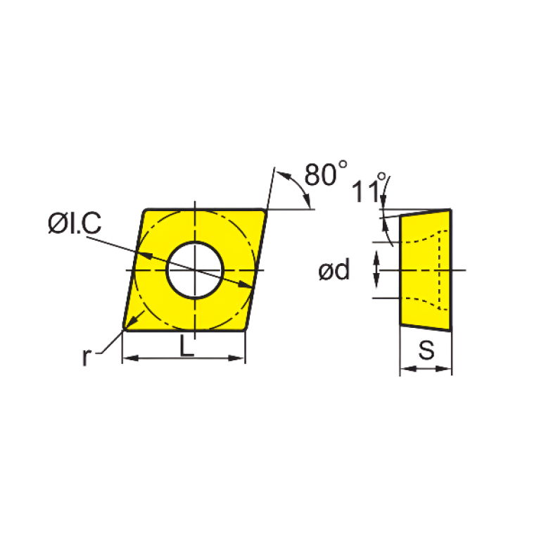CPGW060204 YD101 Токарная пластина ZCC-CT