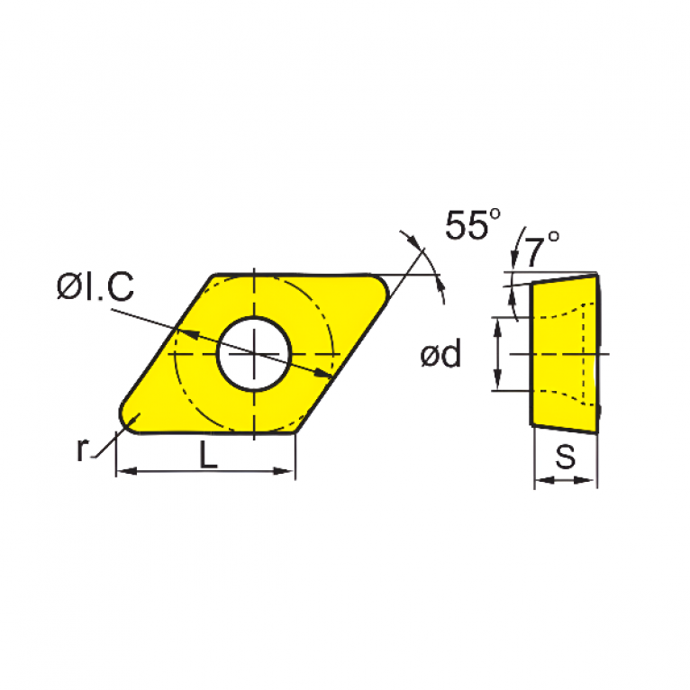 DCMT11T312-HR YBC252 Токарная пластина ZCC-CT