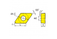 DCMT11T304-EM YBG205 Токарная пластина ZCC-CT