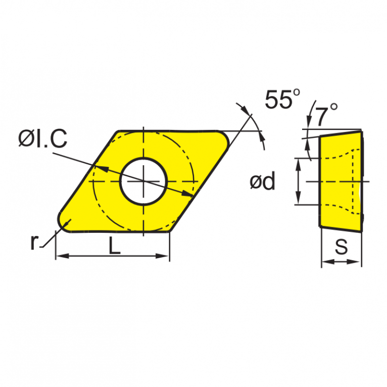 DCMT11T304-HF YB9320 Токарная пластина ZCC-CT